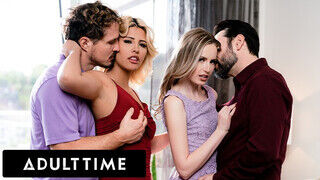 ADULT TIME - Scarlett Sage férjet cserél a latin amerikai bombázóval, Carlita Ray-jel egy vad swinger négyesért!