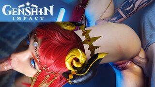 Keleti táncosnő nilou kufferjét keményen megdöngeti a bréje – genshin impact cosplay