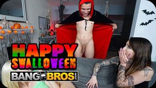 Bang Bros Network bemutatja: Vad Halloween szexparti kettő szenvedélyes csajjal